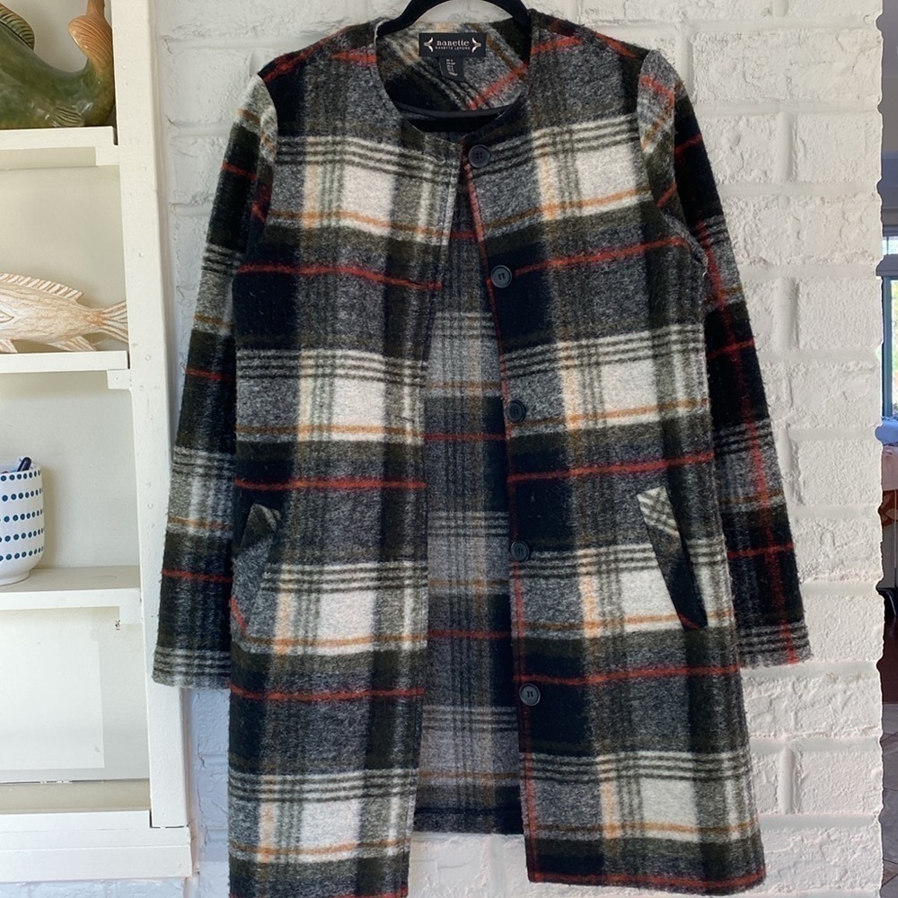 NANETTE Lepore Wool Blend Winter Plaid Size Small Jacket